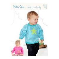 Peter Pan Baby Sweaters Merino Baby Knitting Pattern 1182 DK