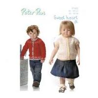 peter pan childrens cardigans knitting pattern 1122 dk