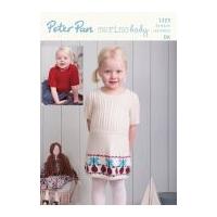 peter pan baby childrens sweater dress knitting pattern 1223 dk