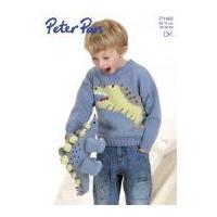 peter pan boys dinosaur sweater toy knitting pattern 1146 dk