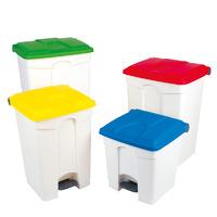 Pedal Bin Container 30L White Body, Coloured Lid 410 x 398 x 435mm