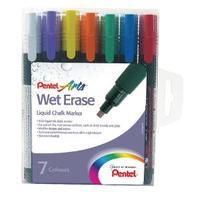 Pentel Chalk Markers Chisel Tip Assorted Pack of 7 SMW267