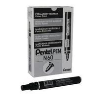 Pentel N60 Permanent Black Chisel Tip Marker Pack of 12 N60-A