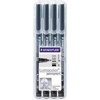 Permanent marker Lumocolor Staedtler 31-9WP4GS Black Round 0.4 - 2.5 mm 1 pc(s)