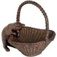 Peering Cat & Basket Figurine Ornament