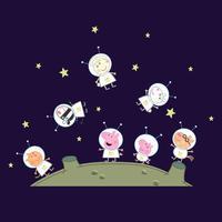 Peppa Pig And Friends On The Moon Wall Stickers Pack Regular
