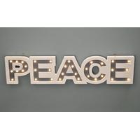 Peace Wooden LED Light Up Sign by Westwoods