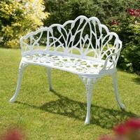 Perth White Cast Aluminium Garden Bench by Suntime