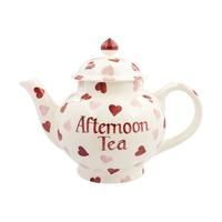 Personalised Pink Hearts 4 Mug Teapot