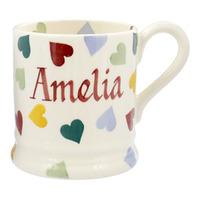 personalised polka hearts 12 pint mug