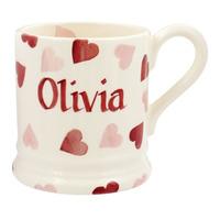personalised pink hearts 12 pint mug