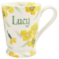 personalised yellow wallflower cocoa mug