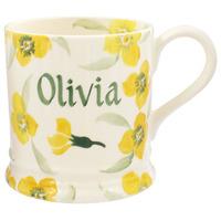 Personalised Yellow Wallflower 1 Pint Mug