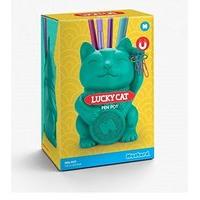 Pencil/pen Pot/holder ~ Lucky Cat ~ Green