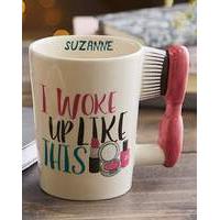 personalised i woke up like this mug