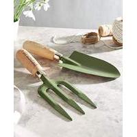 personalised garden trowel and fork set