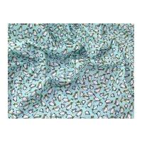 Penguin Print Polycotton Dress Fabric Aqua