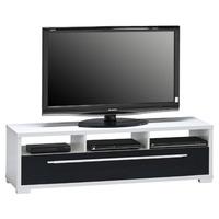 Pearl White Finish LCD TV Stand With Drawer And Open Shelf