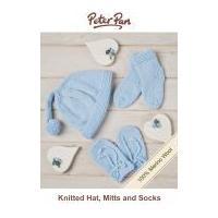 Peter Pan Knitting Kit Blue Baby Hat, Mittens & Socks