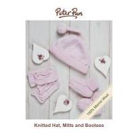 Peter Pan Knitting Kit Pink Baby Hat, Mittens & Socks
