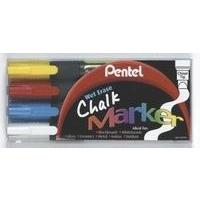 Pentel Chalk Marker Chisel Tip Pack of 4 Assorted