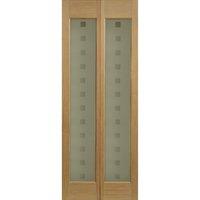 peveril clear pine 2 lite glazed bifold interior door 78in x 30in x 35 ...