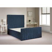 peacehaven divan bed frame denim blue velvet fabric small double 4ft