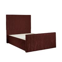 Peacehaven Divan Bed Frame Mulberry Velvet Fabric Double 4ft 6