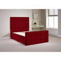 Pembroke Ottoman Divan Bed Frame Raspberry Chenille Fabric Double 4ft 6