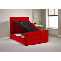 pembroke ottoman divan bed frame red chenille fabric king size 5ft