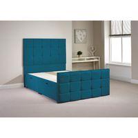 Pembroke Ottoman Divan Bed Frame Teal Chenille Fabric Super King 6ft