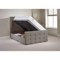 pembroke ottoman divan bed and mattress set silver chenille fabric sin ...