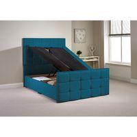 pembroke ottoman divan bed frame teal chenille fabric king size 5ft