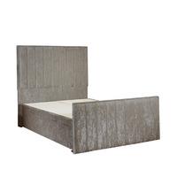 Peacehaven Divan Bed Frame Silver Velvet Fabric Small Single 2ft 6