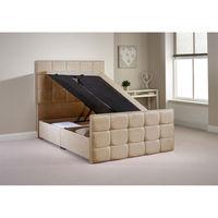 Pembroke Ottoman Divan Bed Frame Mink Chenille Fabric Super King 6ft