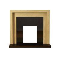 Pennington Natural Oak & Black Veneered MDF & Micro Marble Fire Surround