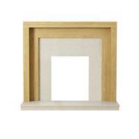 Pennington Natural Oak & Manila Veneered MDF & Micro Marble Fire Surround