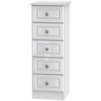 Pembroke High Gloss White Chest of Drawer - 5 Drawer Locker