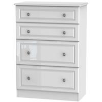 pembroke high gloss white chest of drawer 4 drawer deep