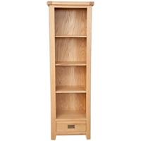 perth natural oak bookcase slim