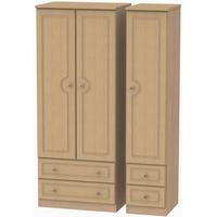 Pembroke Light Oak Triple Wardrobe with Drawer