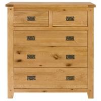 Perth Oak Chest of Drawer - 2+3 Drawer