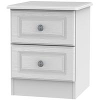Pembroke White Bedside Cabinet - 2 Drawer Locker