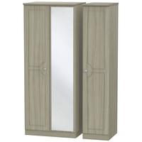 Pembroke Driftwood Triple Wardrobe - with Mirror