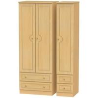 pembroke beech triple wardrobe tall with drawer