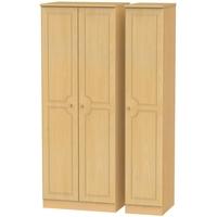 Pembroke Beech Triple Wardrobe - Tall Plain