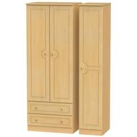 pembroke beech triple wardrobe tall with 2 drawer