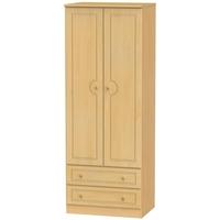 Pembroke Beech Wardrobe - Tall 2ft 6in with 2 Drawer