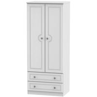 Pembroke White Wardrobe - 2ft 6in with 2 Drawer