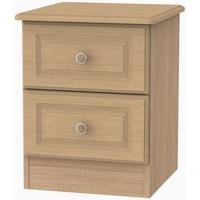 Pembroke Light Oak Bedside Cabinet - 2 Drawer Locker